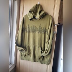 Cotyon Light Green Hoodie with Forest Design By 10tree Xl